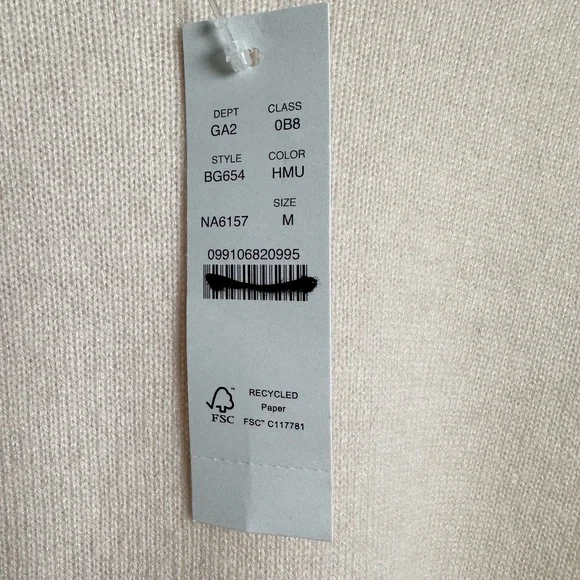 J. Crew Cashmere shrunken crewneck sweater Heather Muslin Beige BG654 NEW MEDIUM - Picture 8 of 9